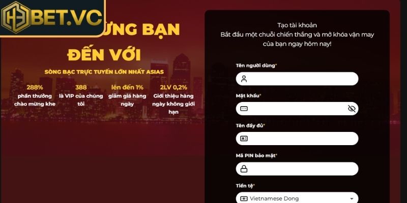 Đăng ký H3Bet trên máy tính