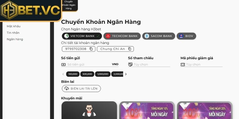 Giao dịch nhanh qua ngân hàng
