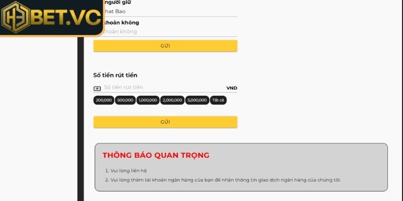 Rút Tiền H3Bet Nhanh Chóng Và An Toàn Cho Người Mới 3 Chú ý thời gian xử lý giao dịch rút tiền H3Bet