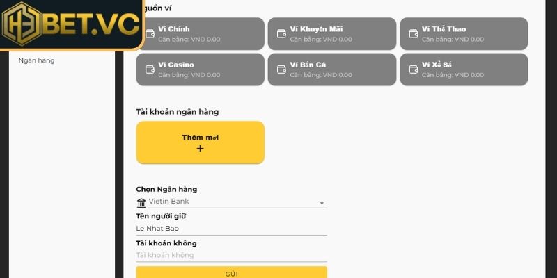 Rút Tiền H3Bet Nhanh Chóng Và An Toàn Cho Người Mới 2 Cung cấp thông tin tài khoản